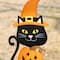 Glitzhome; Glitzhome® 36"H Halloween Metal Black Cat with Spring Head and Stacked Pumpkin Yard Stake; Category:Halloween Yardstakes; Image:6
